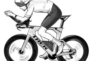 Drawing made with Adobe Fresco of triathlete Rody von Berg