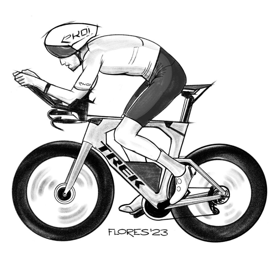 Drawing made with Adobe Fresco of triathlete Rody von Berg